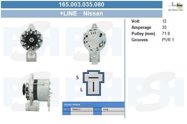 BV PSH 165.003.035.080 Alternator 165003035080