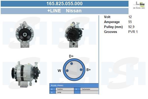 Alternator Nissan Trade: 165825055000 BV PSH Alternator