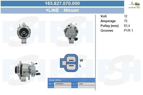 Alternator Nissan: 165827070000 BV PSH Alternator