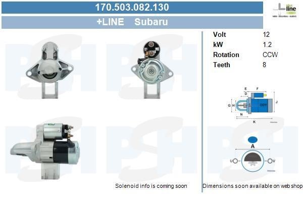 Engine starter Subaru Forester: 170503082130 BV PSH Starter