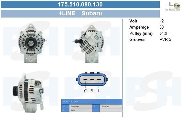 Alternator Subaru Impreza: 175510080130 BV PSH Alternator