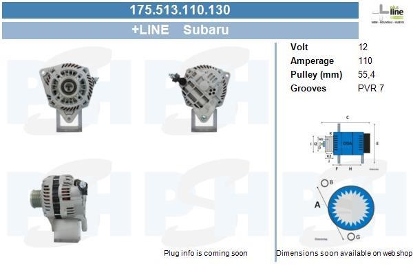 Alternator Subaru: 175513110130 BV PSH Alternator