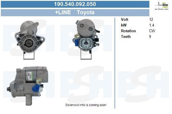 Engine starter Toyota: 190540092050 BV PSH Starter