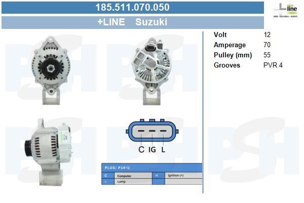 Alternator Suzuki: 185511070050 BV PSH Alternator