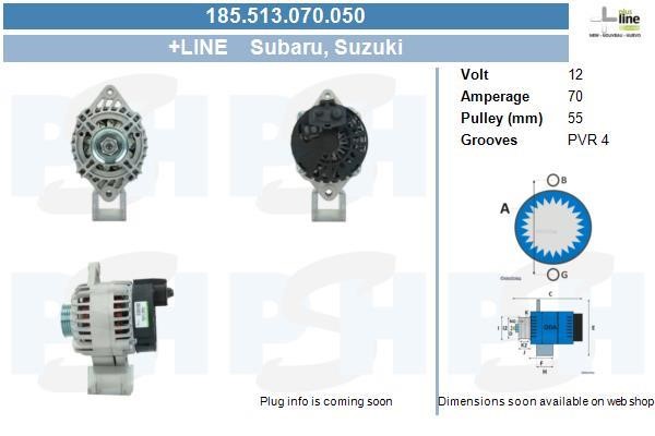 Engine alternator Suzuki: 185513070050 BV PSH Alternator