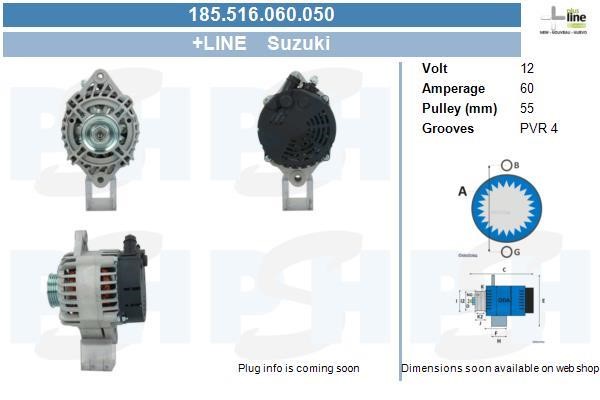 BV PSH 185.516.060.050 Alternator 185516060050