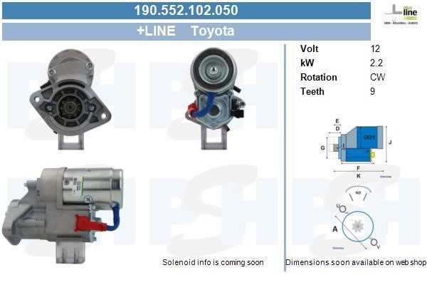 BV PSH 190.552.102.050 Starter 190552102050