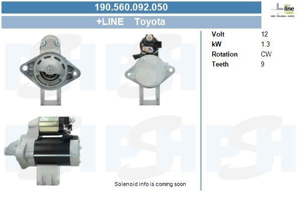 Engine starter motor Toyota Rav 4: 190560092050 BV PSH Starter