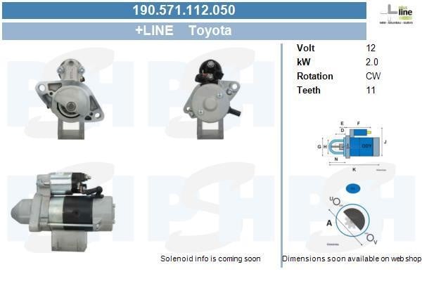 Engine starter Toyota Avensis: 190571112050 BV PSH Starter