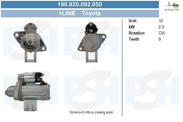 BV PSH 190.920.092.050 Starter 190920092050 190920092050 BV PSH Starter
