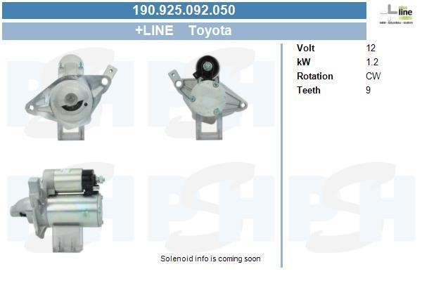 Engine starter Subaru Trezia: 190925092050 BV PSH Starter