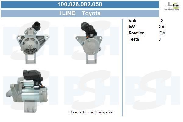 BV PSH 190.926.092.050 Starter 190926092050