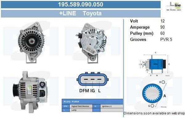 Engine alternator Toyota Yaris: 195589090050 BV PSH Alternator