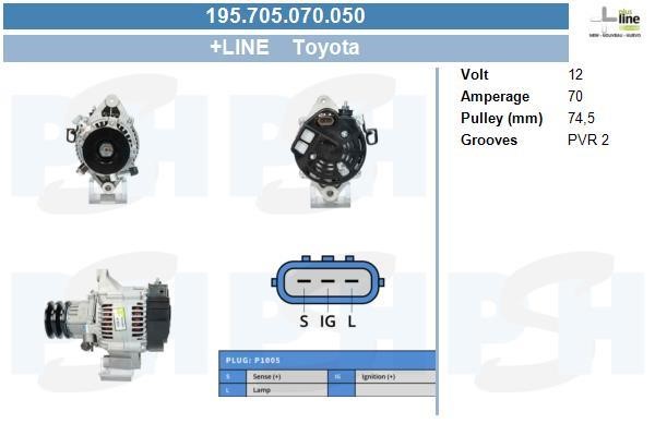 BV PSH 195.705.070.050 Alternator 195705070050 195705070050 BV PSH Alternator