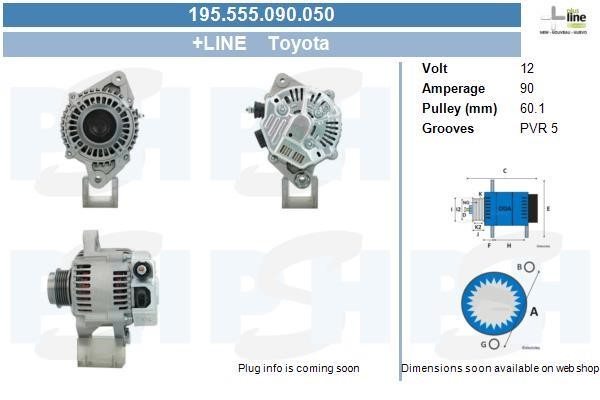 195555090050 BV PSH Alternator