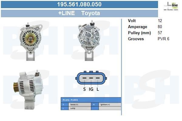 Engine alternator Toyota Supra: 195561080050 BV PSH Alternator