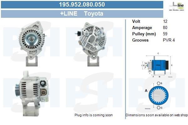 195952080050 BV PSH Alternator