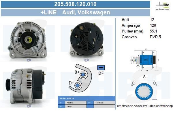 BV PSH 205.508.120.010 Alternator 205508120010