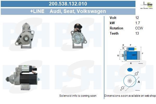Engine starter motor Seat Leon: 200538132010 BV PSH Starter