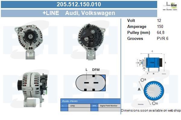 205512150010 BV PSH Alternator