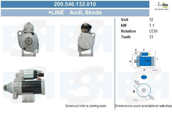 Starter motor Volkswagen Caddy: 200546132010 BV PSH Starter
