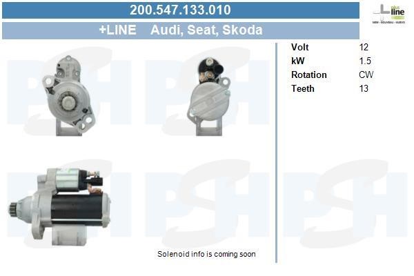 Engine starter motor Seat Tarraco: 200547133010 BV PSH Starter