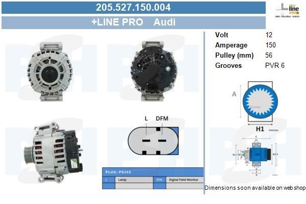 BV PSH 205.527.150.004 Alternator 205527150004