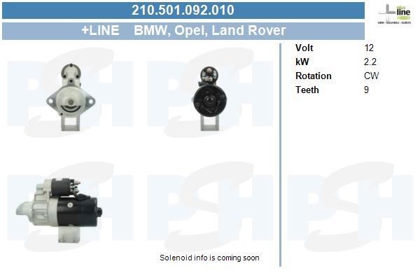 Starter motor BMW 7 series: 210501092010 BV PSH Starter