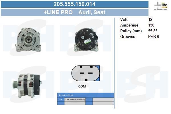 Alternator Audi A8: 205555150014 BV PSH Alternator