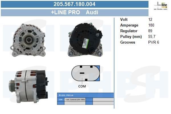 Alternator Audi A7 Sportback: 205567180004 BV PSH Alternator