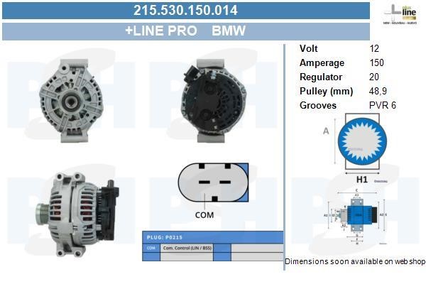 Alternator BMW: 215530150014 BV PSH Alternator