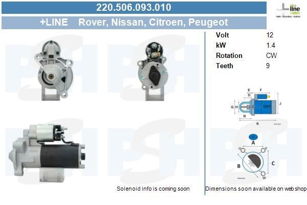 Starter motor Citroen Xsara: 220506093010 BV PSH Starter
