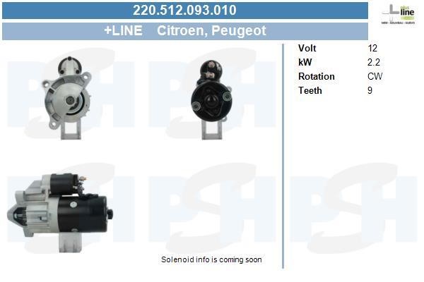 Engine starter Citroen: 220512093010 BV PSH Starter