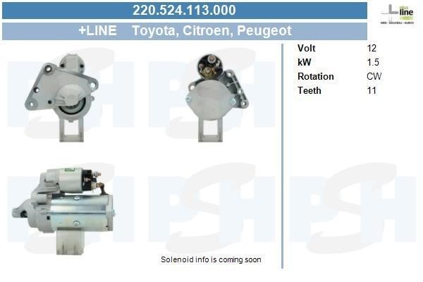 Engine starter motor Citroen DS3: 220524113000 BV PSH Starter
