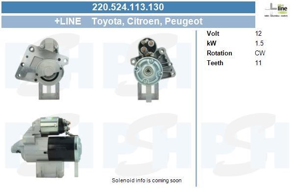 Starter motor Peugeot 308: 220524113130 BV PSH Starter