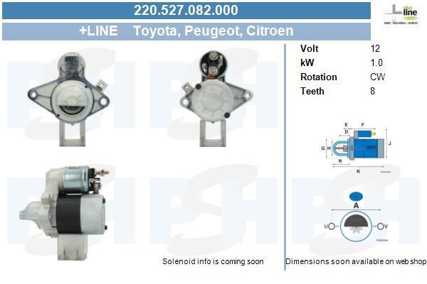 Starter motor Citroen C1: 220527082000 BV PSH Starter