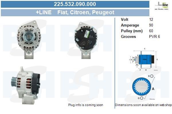 Alternator Citroen Jumper: 225532090000 BV PSH Alternator