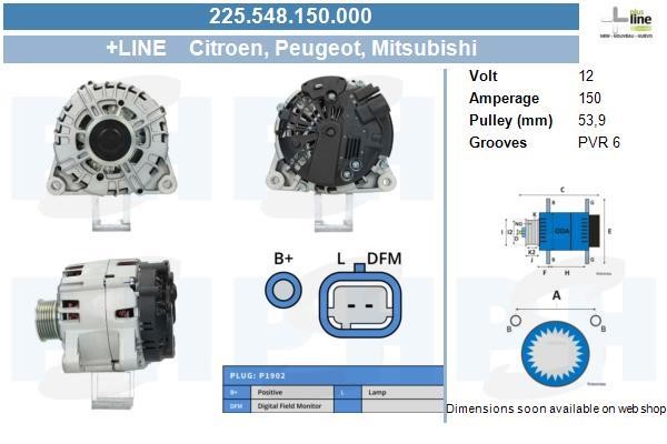 Alternator Citroen C-Crosser: 225548150000 BV PSH Alternator