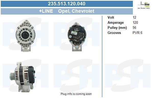 Alternator Chevrolet: 235513120040 BV PSH Alternator