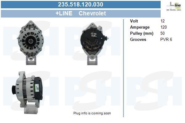 Alternator Opel Antara: 235518120030 BV PSH Alternator