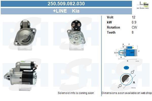 Starter motor KIA Spectra (Kia Spectra): 250509082030 BV PSH Starter