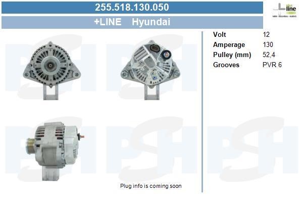 Alternator Hyundai ix55: 255518130050 BV PSH Alternator