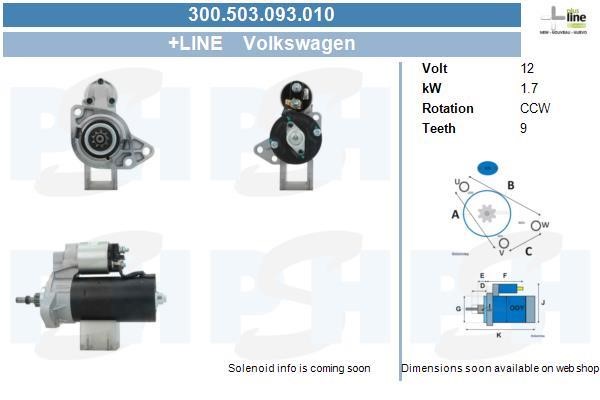 Engine starter Volkswagen Vento: 300503093010 BV PSH Starter