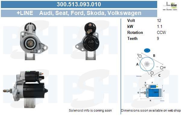 Engine starter Volkswagen Caddy: 300513093010 BV PSH Starter