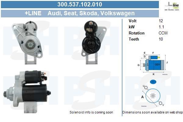 Engine starter Volkswagen FOX: 300537102010 BV PSH Starter