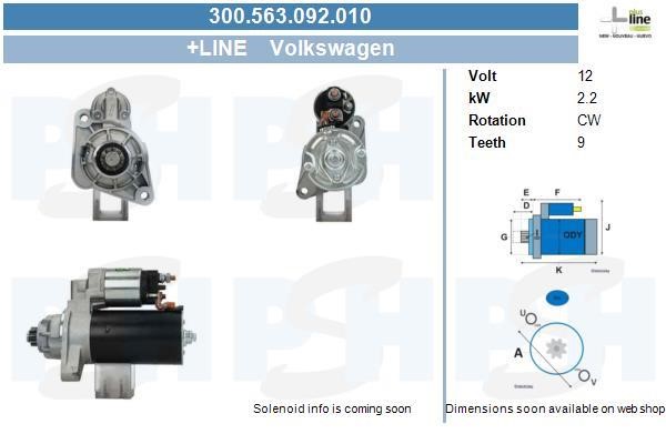 Starter motor Volkswagen Touareg: 300563092010 BV PSH Starter