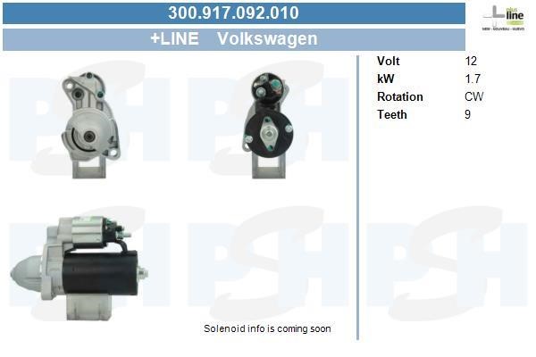 Engine starter Volkswagen Phaeton: 300917092010 BV PSH Starter