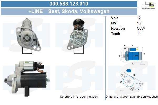 Engine starter Volkswagen Touran: 300588123010 BV PSH Starter