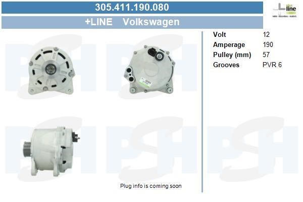 Alternator Volkswagen Phaeton: 305411190080 BV PSH Alternator