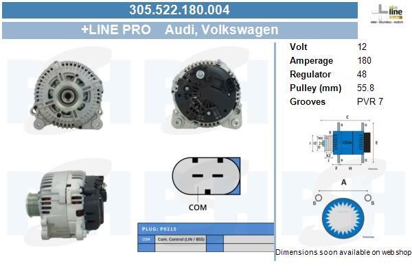 Alternator Audi Q7: 305522180004 BV PSH Alternator